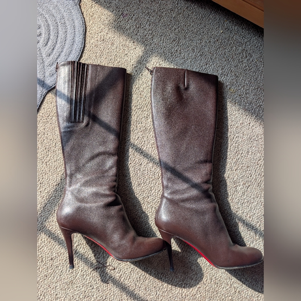 Christian Louboutin Botalili Brown Leather Boots Size 39